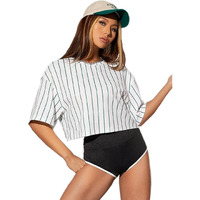 Toplot Tops For Women Casual Printed Crop Top With Half Sleeve (Crop-Top-5098-White-M)