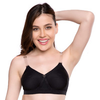 Trylo Alpa Strapless Women's Bra Hoisery Cotton F-Cup Black 36
