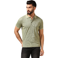 Toplot Men's Regular Fit Half Sleeve Casual Polo T-Shirt (Lining-Polo-5166-Green-L)