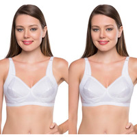 Trylo Jaya Bra Combo-32-White-B-Cup - Pack Of-2