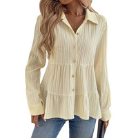 Toplot Tops For Women || Button-Up Tunic || Women Shirt (Sugar-Shirt-5247-Off White-S)