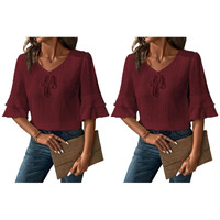 Toplot Fashion Women Tops || Shirt For Woman || Trendy Top For Women || Western Tops For Woman Stylish || Value Pack (Pop-Tshirt-5231-Maroon-Maroon-Xs)