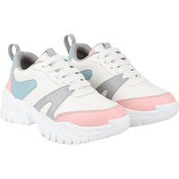 Shoetopia Women's Casual Walking White Sneakers || Comfortable Lightweight Lace Comfy Travel & College Eu40