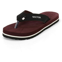 Ortho Joy Men's Maroon Open-Back Slippers - 8 Uk