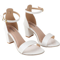 Shoetopia Womens White Heeled Sandal - 5 Uk -Eu38