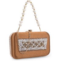 Adisa Beaded Formal Party Clutch With Gold Chain For Women And Girls (Cl108-Cop)