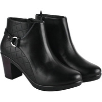 Shoetopia Women's Flat Boots,Black,4 Uk