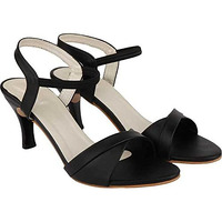 Shoetopia Womens/Girls Black Party Slim Heeled Sandals-Eu38