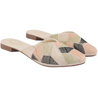 Women's Ethnic Slip-On Mules Embroidered Flat Shoes With Low Heel  Stylish & Comfortable Casual Footwear Green Eu39