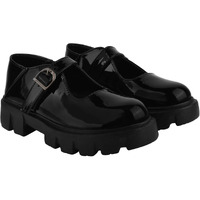 Shoetopia Smart Casual Buckle Detailed Black Loafers For Women & Girls /Uk4