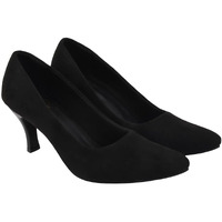 Shoetopia Women's Block Heel Pumps Black, 4 Uk