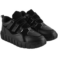 Shoetopia Stylish Lace-Up Black Colored Sneakers For Women & Girls /Uk4