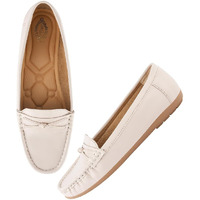 Shoetopia Upper Bow Detailed Cream Loafers For Women & Gilrs /Eu38