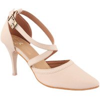 Shoetopia Women's Block Heel Sandal/Cream /Eu37 / Uk4