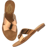 Shoetopia Women's Flat-736 Copper Flat Sandal-8 Kids Uk (Flat-736-Copper)-Eu41