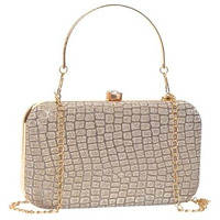 Adisa Textured Formal Party Clutch With Gold Chain For Women And Girls (Cl104-Anti)