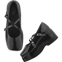 Shoetopia Stylish Solid Buckle Detailed Black Pumps For Women & Girls /Eu37