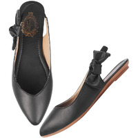Shoetopia Casual Side Bow Detailed Black Flat Belly For Women & Girls-Eu41