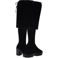 Shoetopia Knee-High Black Boots For Women & Girls /Eu41