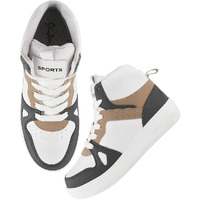 Shoetopia Smart High Top Casual Lace-Up White. Sneakers For Women & Girls /Eu41