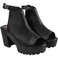 Shoetopia Women & Heels Fashionable Solid Fashion Sandal Black Block Heels/Find/Black/Uk5