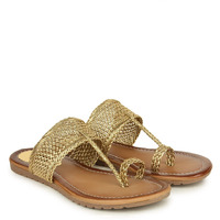 Shoetopia Womens Gold Stylish Trending Flats-Eu39