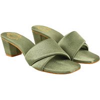Shoetopia Stylish Solid Green Block Heels For Women & Girls /Uk8
