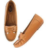 Shoetopia Women's Comfortable Loafers Tan | Soft Slip-On Casual Formal Flat For Office College & Travel Eu37