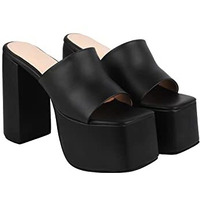 Shoetopia Girls Daddy Black Heeled Sandal - 3 Uk (Girls-Daddy-Black)