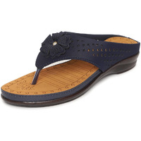 Ortho Joy Women's Doctor Orthopedic Soft Slippers - Navy Blue