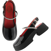 Shoetopia Round Toe Black Pumps For Women & Girls-Eu39
