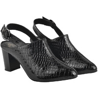 Shoetopia Croco Print Stylish Pointed Toe Black Pumps For Women & Girls /Uk6