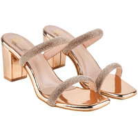 Shoetopia Girls Fancy-1277 Rose-Gold Heeled Sandal - 4 Uk (Girls-Fancy-1277-Rose-Gold)