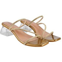 Shoetopia Girls Heel-317 Golden Heeled Sandal - 7 Uk (Girls-Heel-317-Golden)