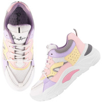 Shoetopia Smart Casual Lace-Up White Sneakers For Women & Girls-Eu37