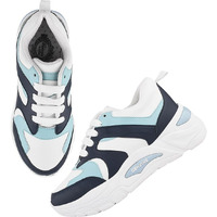Shoetopia Women's Casual Walking Navy Blue Sneakers || Comfortable Lightweight Lace Comfy Travel & College Eu36