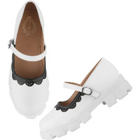 Shoetopia Round Toe White Mary Janes Bellies For Women /Eu41