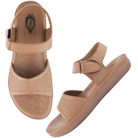 Shoetopia Comfortable Beige Doctor Sole Heels For Women & Girls /Eu39