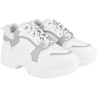 Shoeopia Lace-Up Detail Grey Chunky Sneakers For Women & Girls /Uk4