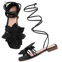 Shoetopia Women's Flat Sandal-3 Kids Uk (Active-Black)-Eu36