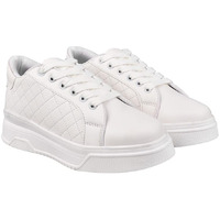 Shoetopia Quilted Detail Lace-Up Sneakers For Women & Girls/A-36/White/Uk6