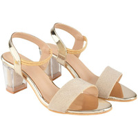 Shoetopia Girls Girls-Heel-1220 Golden Heeled Sandal - 4 Uk (Girls-Heel-1220-Golden)