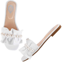 Shoetopia Women's Girls-Flat-267 Flat Sandal-3 Kids Uk (Girls-Flat-267-White)-Eu36