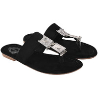 Shoetopia Ethnic Jewel Detailed Black Flats