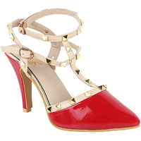 Shoetopia Girls Valentino Red Heeled Sandal - 3 Uk (Girls-Valentino-Red)