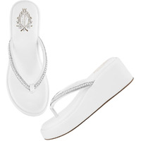 Shoetopia Women's Wedge Sandal-7 Kids Uk (Alexa-White)-Eu40