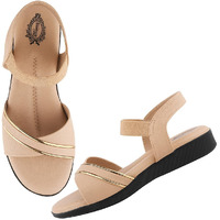 Shoetopia Women's Snd-6161 Beige Heeled Sandal-7 Kids Uk (Snd-6161-Beige)-Eu40