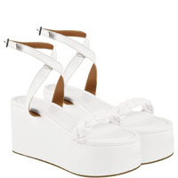 Shoetopia Stylish Braid Style Strap White Platform Heels For Women & Girls /Uk7