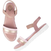Shoetopia Women's Flat Sandal-6 Kids Uk (Snd-Time-Pink)-Eu39