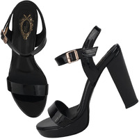 Shoetopia Women's Girls-Heel-1805 Heeled Sandal-7 Kids Uk (Girls-Heel-1805-Black)-Eu40